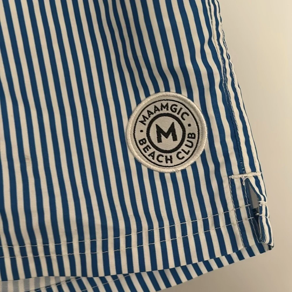 Maamigc Blue Striped Swim Shorts